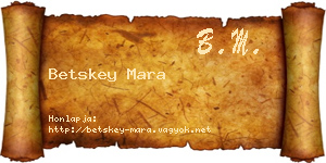 Betskey Mara névjegykártya